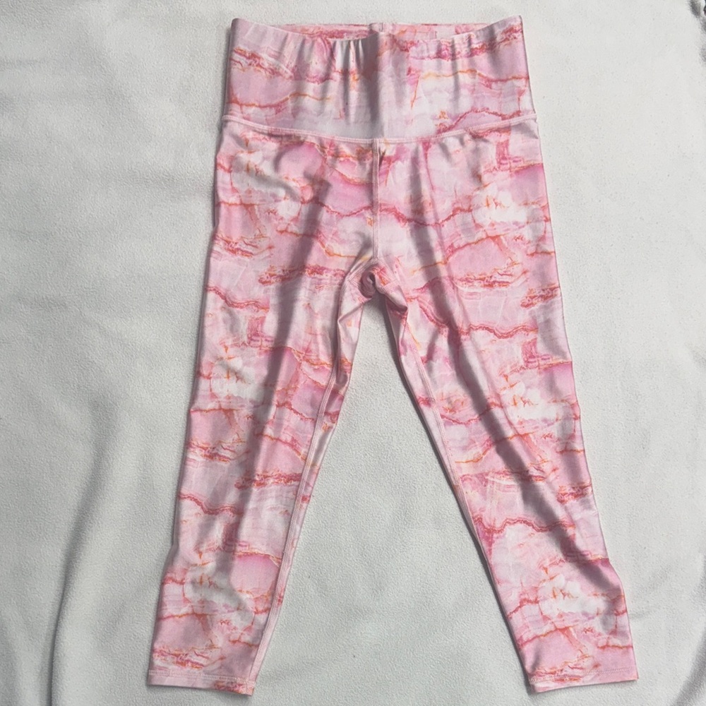 Terez Marble Pink and White Leggings